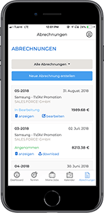 Dein persönliches Dashboard in der MYSTAFFPILOT App mit einer Übersicht über Deine nächsten Promotion Jobs und Deine Schnellzugriffe.